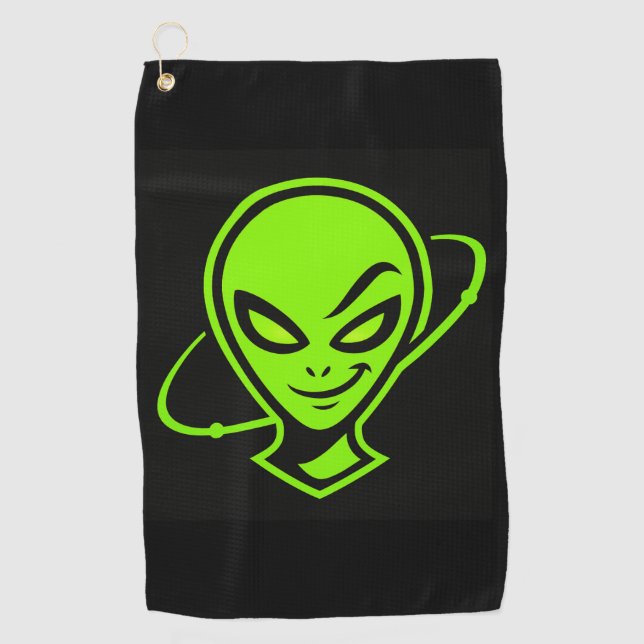 Serviette De Golf Golf Chance Alien Vert (Devant)