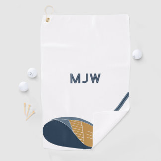 Serviette De Golf Golf Club and Ball Personalized Golfers Name