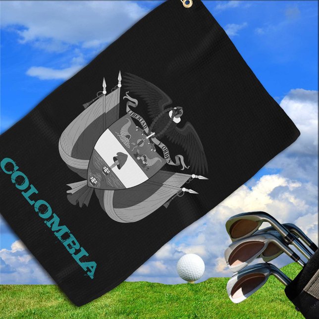 Serviette De Golf Golf Colombie & blason colombien / drapeau (Créateur téléchargé)