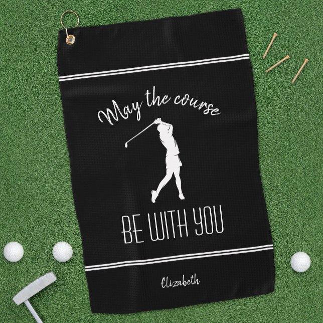 Serviette De Golf Golf Course Lady Pro Golfeuse Moderne Monogramme N (Créateur téléchargé)