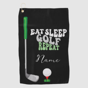 Serviette De Golf Golf Eat Sleep Golf Répéter pour golfeur