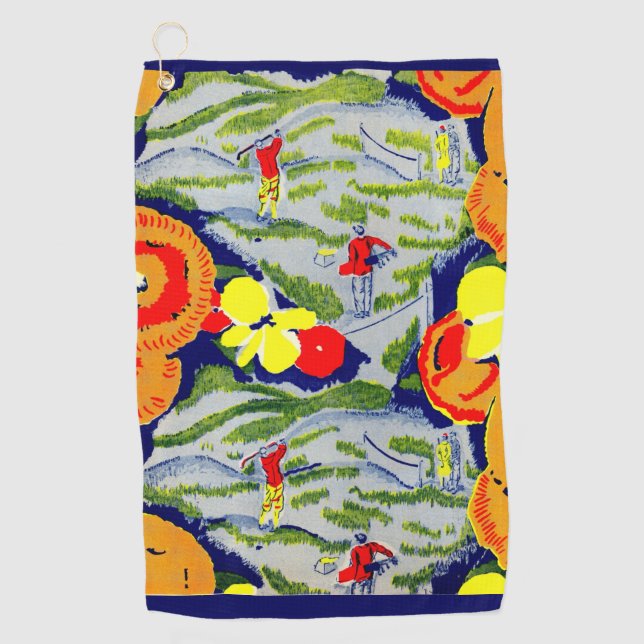 Serviette De Golf golf et fleurs (Devant)