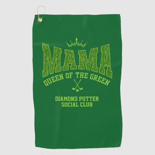 Serviette De Golf Golf féminin MAMA REINE DU GREEN Custom (Devant)