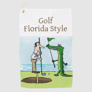 Serviette De Golf Golf Floride Style avec Alligator Caddie