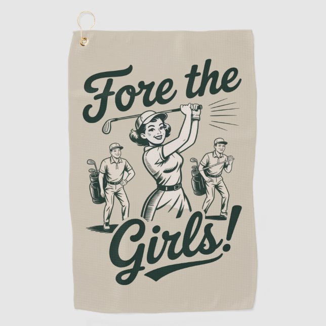 Serviette De Golf Golf Fore The Girls Cute Funny Golfing Ladies (Devant)