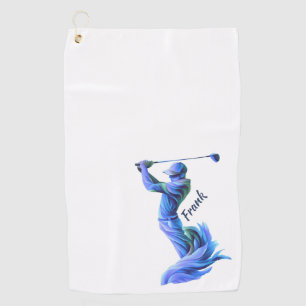 Serviette De Golf Golf, golf, bleu, silhouette
