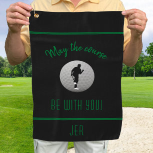 Serviette De Golf Golf Golf Course Noir Funny Moderne Monogramme