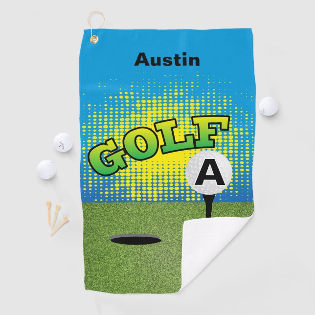 Serviette De Golf Golf Green Design - Monogram (En situation)