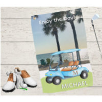 Golf Guy Golf Cart Beach Monogramme Nom