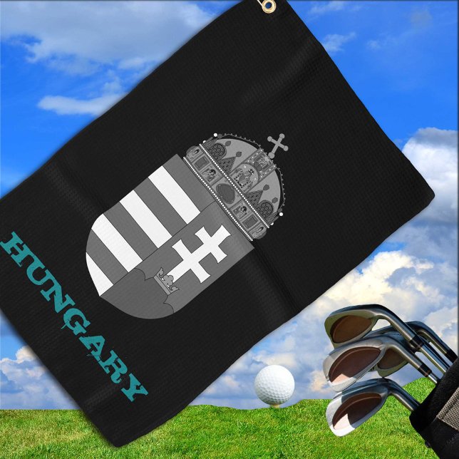 Serviette De Golf Golf Hongrie & manteaux hongrois / drapeau (Créateur téléchargé)