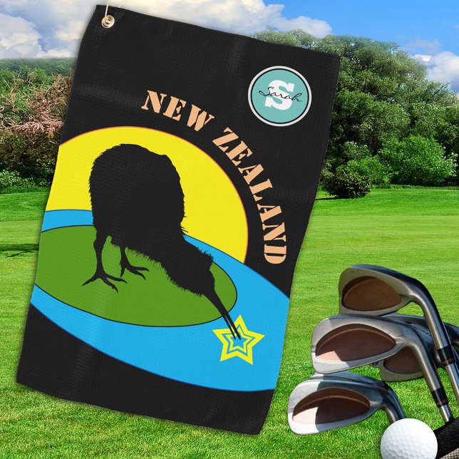 Serviette De Golf Golf Kiwi Bird & Sports Nouvelle-Zélande (Créateur téléchargé)