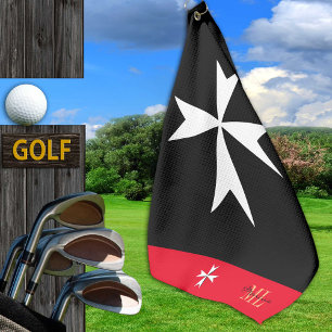 Serviette De Golf Golf Malte Drapeau, Maltese Croix monogrammée St