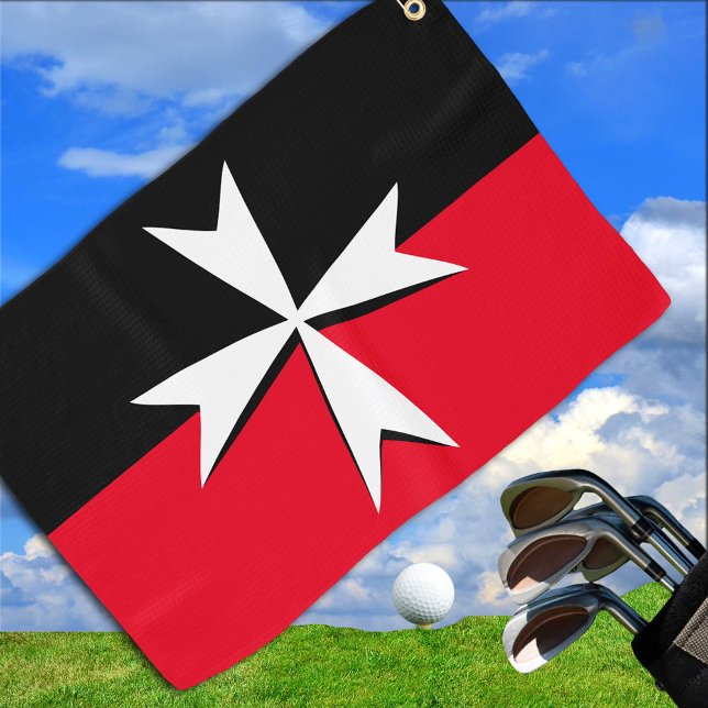 Serviette De Golf Golf Malte Drapeau & Maltese Cross sports / St. Jo (Créateur téléchargé)