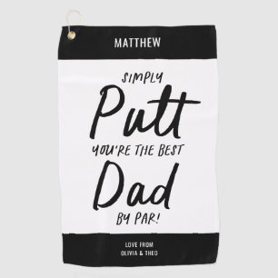 Serviette De Golf Golf papa moderne noir blanc typographie drôle