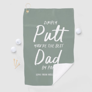 Serviette De Golf Golf papa moderne sauge verte typographie drôle go