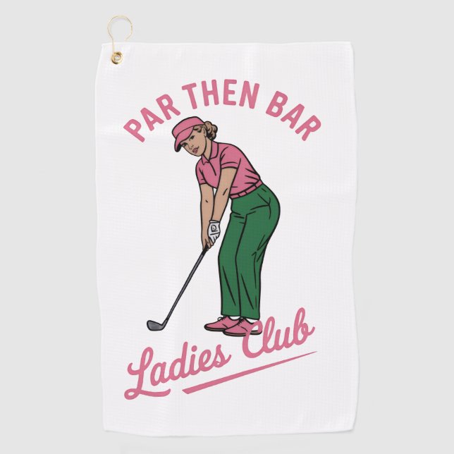 Serviette De Golf Golf Par Then Bar Ladies Club Golf Golfing Girl (Devant)