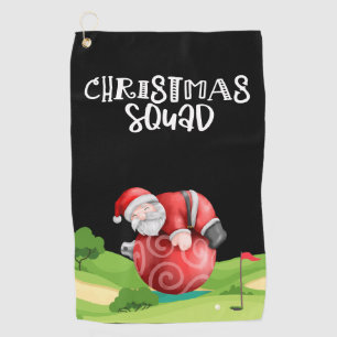 Serviette De Golf Golf Santa Claus Escouade de Noël est parti golfeu