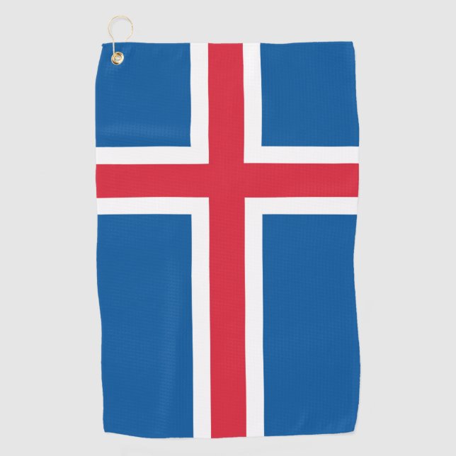 Serviette De Golf Golf Serviette avec drapeau d'Islande (Devant)