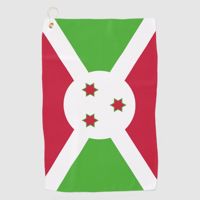 Serviette De Golf Golf Serviette avec drapeau du Burundi (Devant)