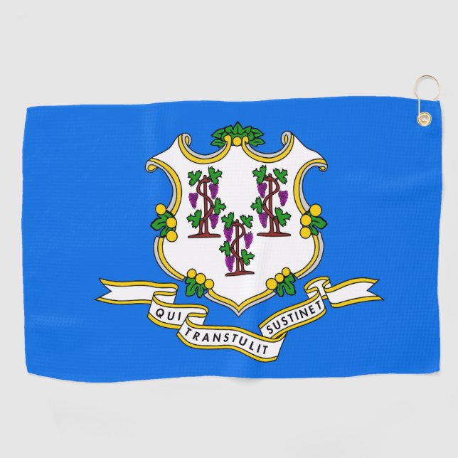 Serviette De Golf Golf Serviette avec drapeau du Connecticut, États- (Horizontal)