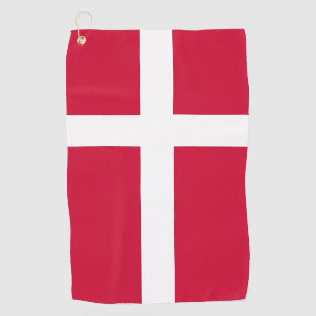Serviette De Golf Golf Serviette avec drapeau du Danemark (Devant)