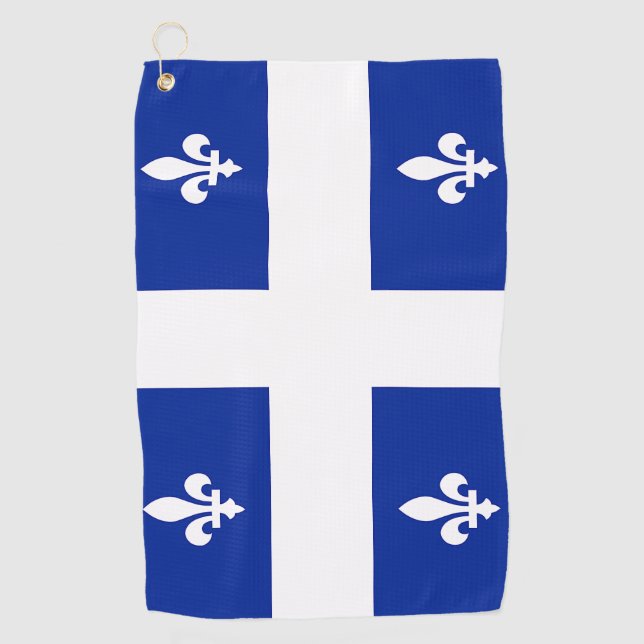 Serviette De Golf Golf Serviette avec drapeau du Québec, Canada (Devant)