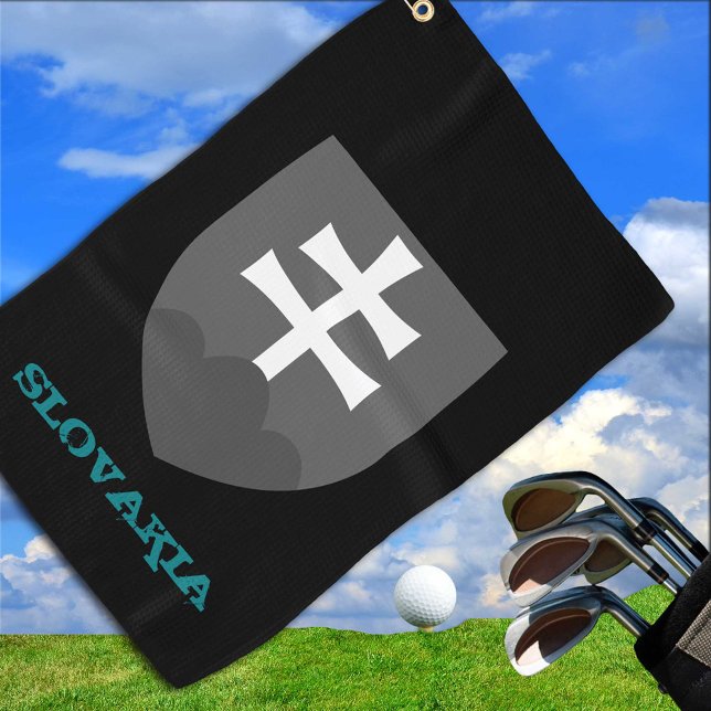 Serviette De Golf Golf Slovaquie & Slovaquie armoiries / drapeau (Créateur téléchargé)