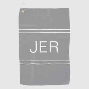 Serviette De Golf Golf Sport Moderne Professionnel Gris Monogrammé