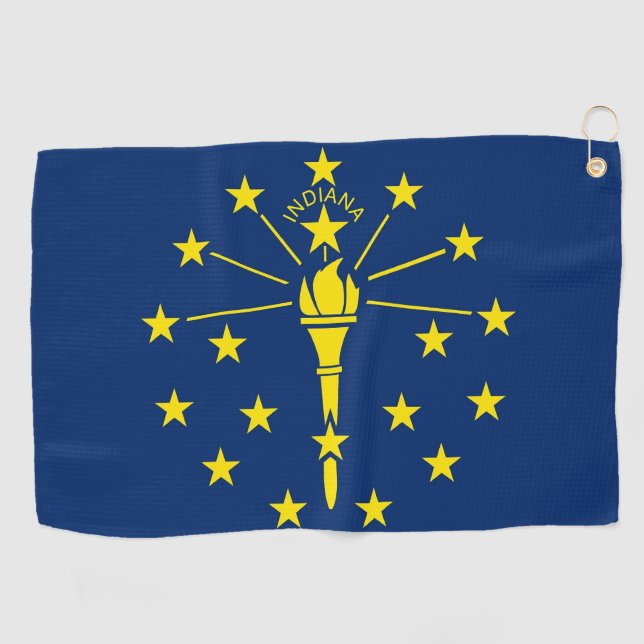 Serviette De Golf Golf Towel avec drapeau de l'Indiana, USA (Horizontal)