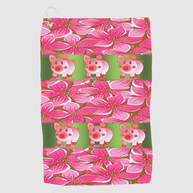 Serviette De Golf Golf Towel Floral (Devant)