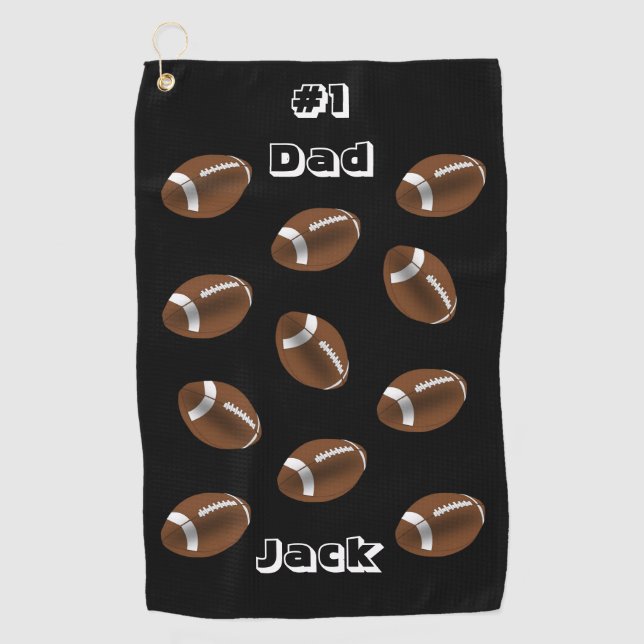 Serviette De Golf Golf Towel Football #1 Papa (Devant)