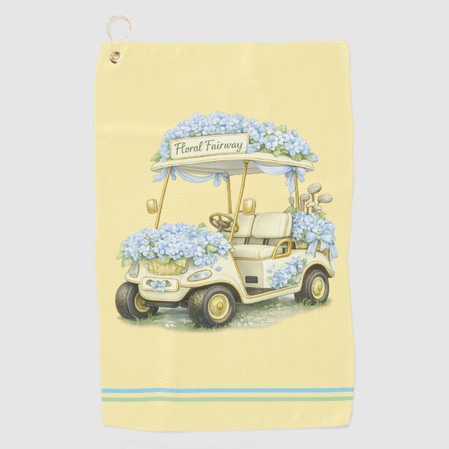 Serviette De Golf Golf Towel | Hydrangea Floral Fairway Gift (Devant)