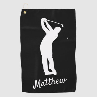 Serviette De Golf Golf Towel monogrammed "golfer Matthew" b&w