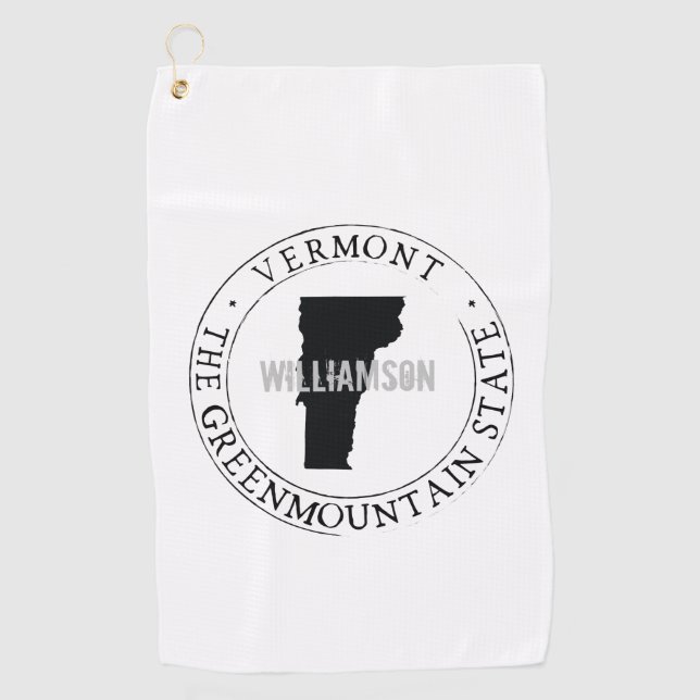 Serviette De Golf Golf Towel State Personnalisé Vermont (Devant)