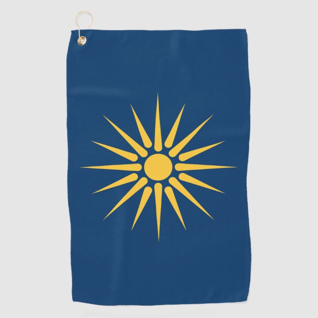 Serviette De Golf Golf Towel with flag of Macedonia, Greece (Devant)