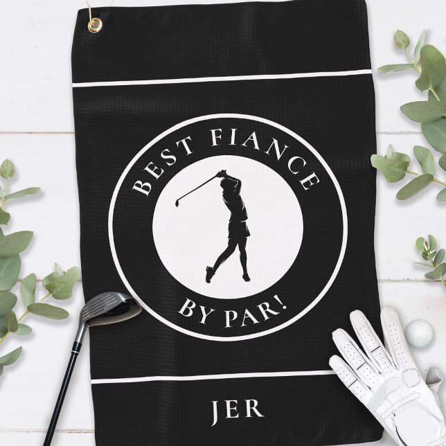 Serviette De Golf Golfer Black Meilleure Fiance Par Par Sport Monogr (Créateur téléchargé)