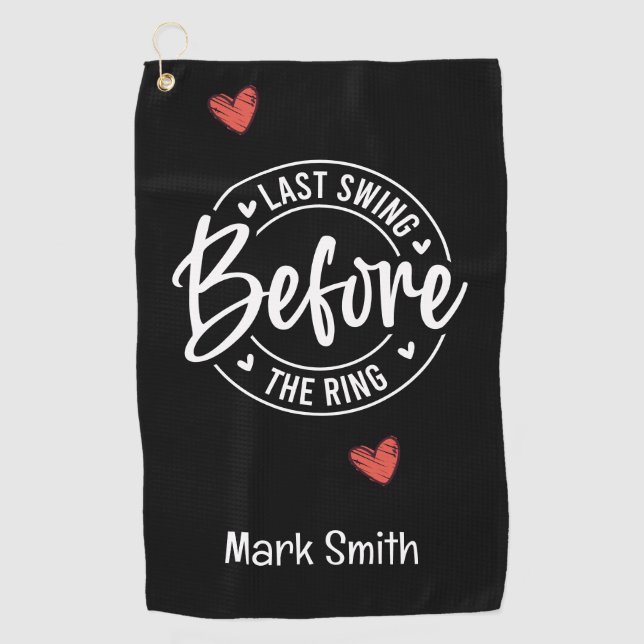 Serviette De Golf Golfer dernière balançoire avant le ring Bachelor  (Devant)