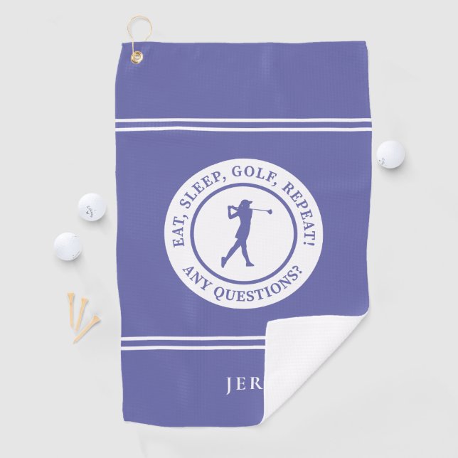 Serviette De Golf Golfer Funny Monogramme Moderne Pour Elle (En situation)