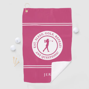 Serviette De Golf Golfer Funny Monogramme Moderne Pour Sa Fille Rose