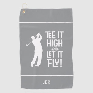 Serviette De Golf Golfer Golf Humour Funny Sports Monogrammed Grey