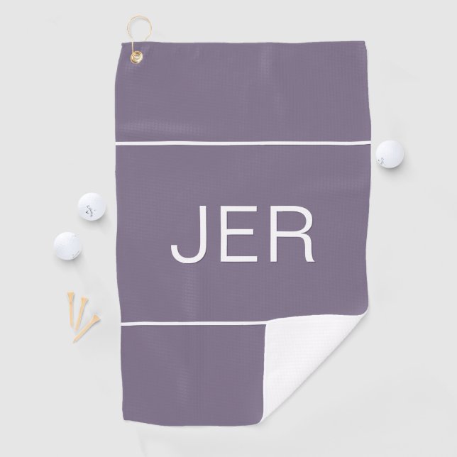 Serviette De Golf Golfer Monogrammé Moderne Design Monogramme Violet (En situation)
