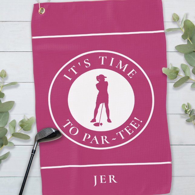 Serviette De Golf Golfer Par Tee Funny Golf Humour Monogramme Rose m (Golfer Par Tee Funny Golf Humor Monogram Cute Pink Golf Towel)