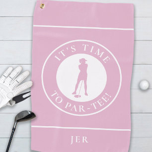Serviette De Golf Golfer Par Tee Funny Golf Humour Monogramme Rose m