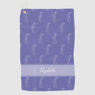 Serviette De Golf Golfer Sports Pro Motif Pour Son Nom Periwinkle
