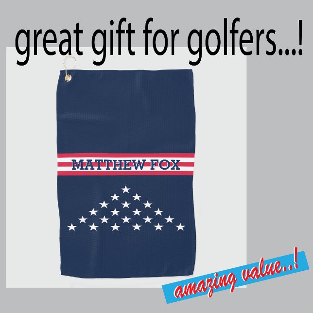 Serviette De Golf Golfer USA Monogram Fantastic Patriotic Golf Towne (Créateur téléchargé)