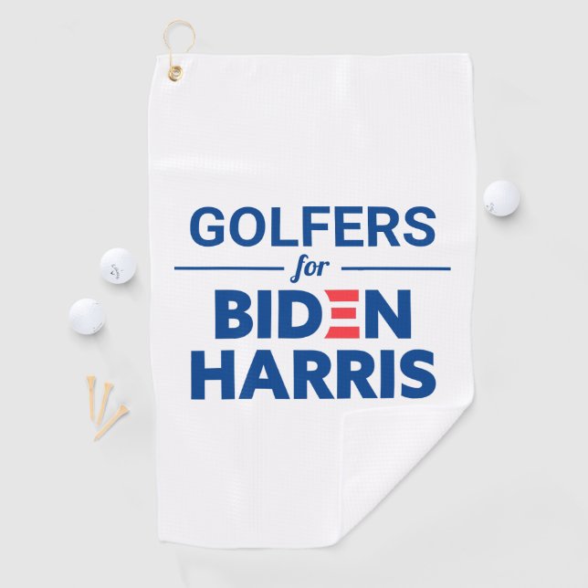 Serviette De Golf Golfers pour Biden Harris Texte personnalisé Blanc (En situation)