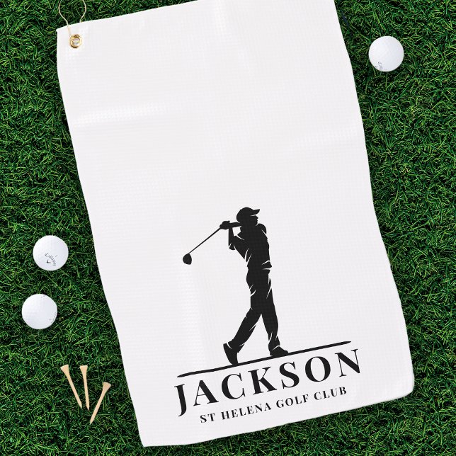 Serviette De Golf Golfeur de Monogramme personnalisé (Créateur téléchargé)