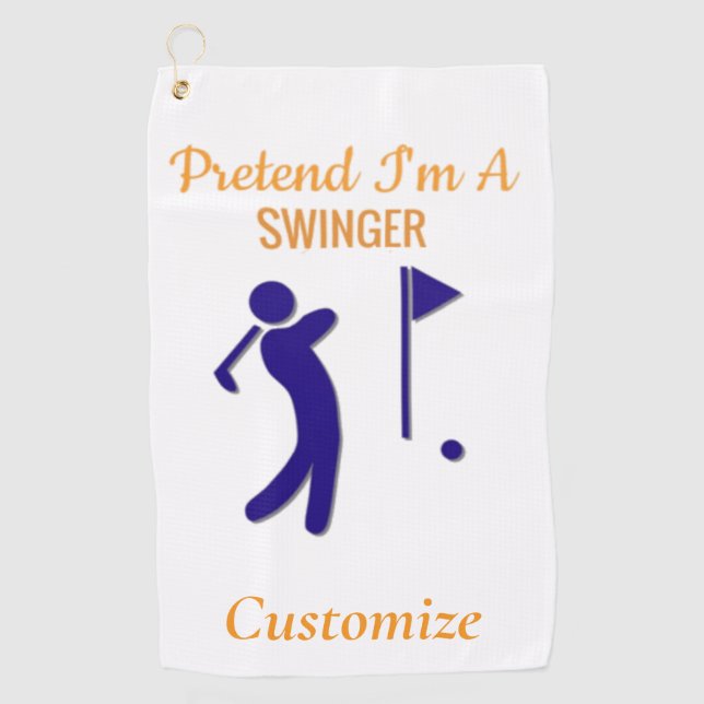 Serviette De Golf Golfeur en swingant Thunder_Thunder_Cove (Devant)