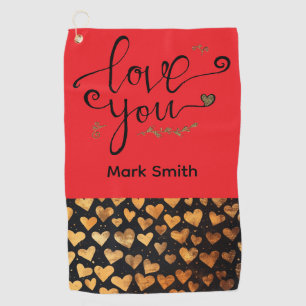 Serviette De Golf Golfeur Joyeuse Saint-Valentin avec amour