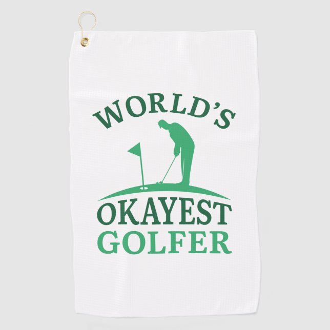 Serviette De Golf Golfeur le plus Okayest du monde (Devant)